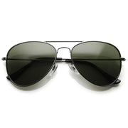 zeroUV Celebrity Classic Metal Military Aviator Sunglasses 1041 Sunglasses White Smoke Gunmetal