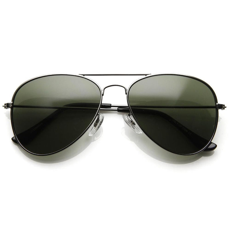 zeroUV Celebrity Classic Metal Military Aviator Sunglasses 1041 Sunglasses White Smoke Gunmetal