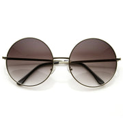 zeroUV Womens Round Celebrity Circle Sunglasses 8370 Sunglasses White Smoke Silver Fade