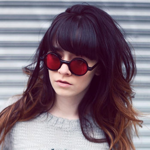 zeroUV Small Retro Round Lennon Style Color Lens Sunglasses 8631 Sunglasses Black Red,Yellow,Green,Orange,Blue