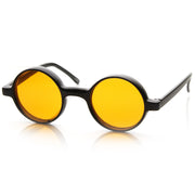 zeroUV Small Retro Round Lennon Style Color Lens Sunglasses 8631 Sunglasses White Smoke Orange