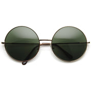 zeroUV Womens Round Celebrity Circle Sunglasses 8370 Sunglasses White Smoke Gold Green