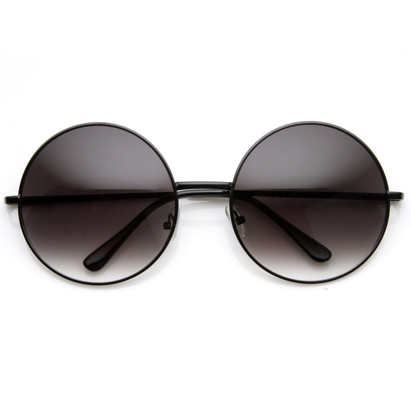zeroUV Womens Round Celebrity Circle Sunglasses 8370 Sunglasses White Smoke Black Lavender