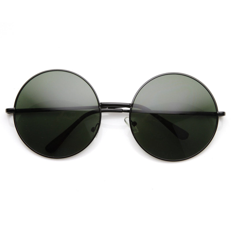 zeroUV Womens Round Celebrity Circle Sunglasses 8370 Sunglasses White Smoke Black Green