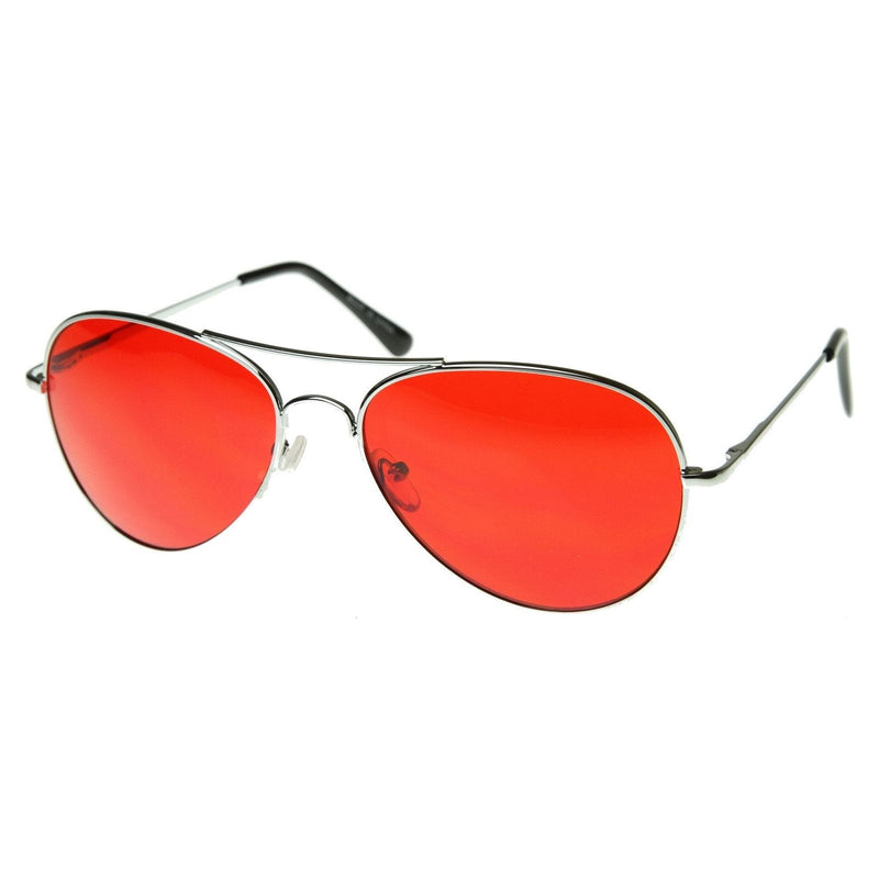 zeroUV Bachelor Party Movie Color Costume Aviator Sunglasses 8405 Sunglasses White Smoke Red,Orange,Pink,Purple,Blue,Yellow