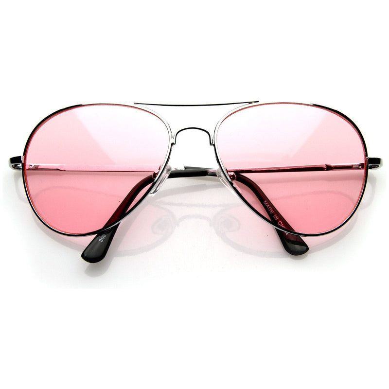 zeroUV Bachelor Party Movie Color Costume Aviator Sunglasses 8405 Sunglasses White Smoke Pink