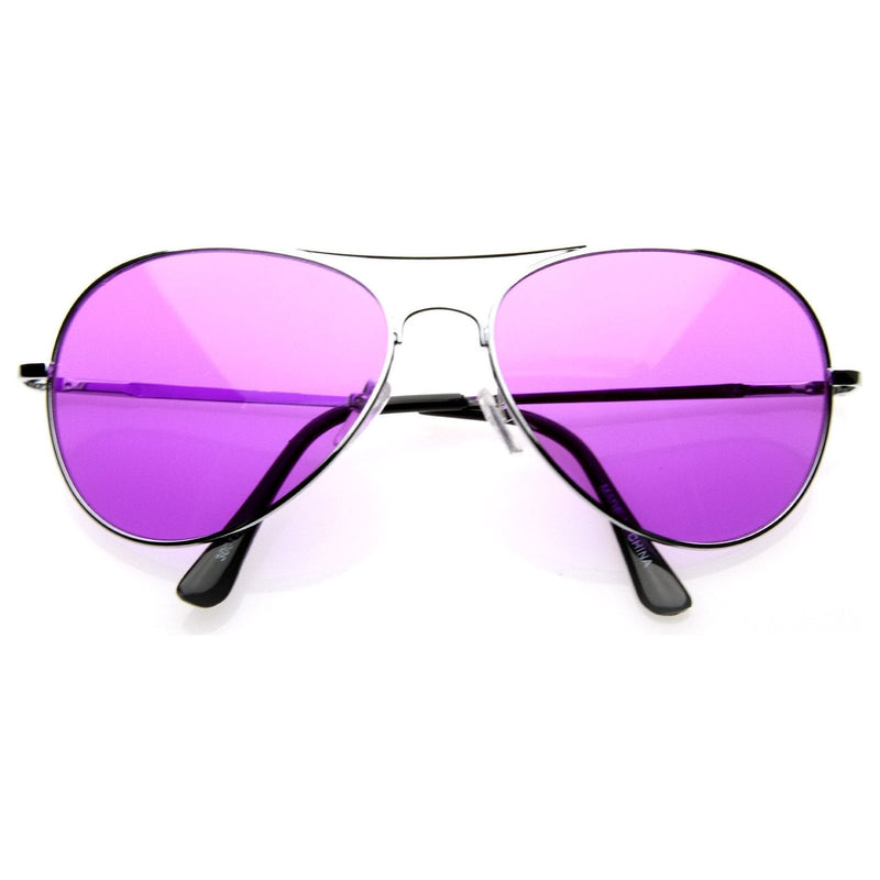 zeroUV Bachelor Party Movie Color Costume Aviator Sunglasses 8405 Sunglasses White Smoke Purple