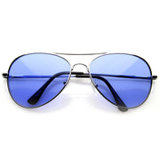 zeroUV Bachelor Party Movie Color Costume Aviator Sunglasses 8405 Sunglasses White Smoke Blue