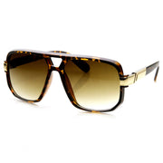 zeroUV Retro 1980's Fashion Disco Square Aviator Sunglasses 9260 Sunglasses White Smoke Tortoise
