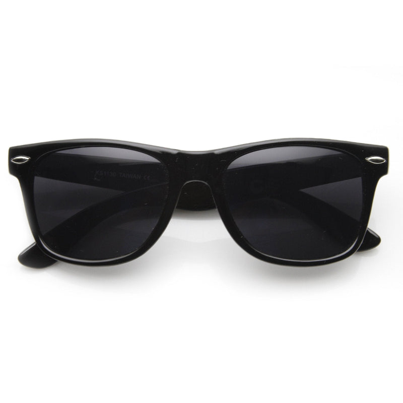 zeroUV Retro Classic Colorized Horned Rim Sunglasses 2395 Sunglasses Black Black