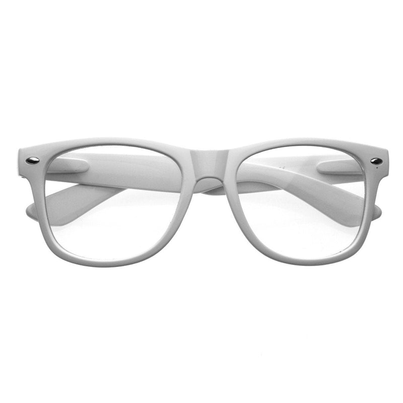 zeroUV Retro Clear Lens Nerd Geek Horned Rim Glasses 2873 Glasses White Smoke White