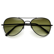 zeroUV Medium Classic Retro Metal Frame Aviator Sunglasses 53mm 1372 Sunglasses White Smoke Black Green