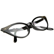 zeroUV Vintage 1950s Fashion Clear Lens Glasses Rhinestones 8434 Glasses White Smoke Black,Tortoise,Black Fade,Brown Fade,Red,Purple,White,Brown,Purple Fade