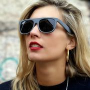 zeroUV Hipster Super Flat Top Retro Horned Rim Sunglasses 8066 Sunglasses Black Shiny Black,White,Red,Tortoise,Matte Black,Dark Grey,Light Grey,Rubber Matte Black,Clear Mirror