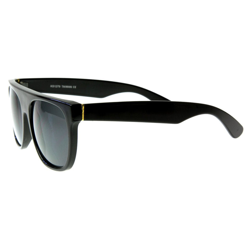 zeroUV Hipster Super Flat Top Retro Horned Rim Sunglasses 8066 Sunglasses White Smoke Shiny Black,White,Red,Tortoise,Matte Black,Dark Grey,Light Grey,Rubber Matte Black,Clear Mirror