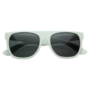 zeroUV Hipster Super Flat Top Retro Horned Rim Sunglasses 8066 Sunglasses White Smoke White