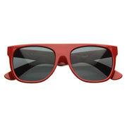 zeroUV Hipster Super Flat Top Retro Horned Rim Sunglasses 8066 Sunglasses White Smoke Red