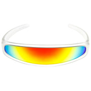 zeroUV Retro Futuristic 1980's Disco Wrap Around Space Sunglasses 8964 Sunglasses White Smoke Frost Sun