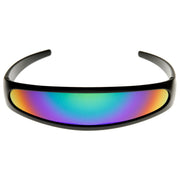 zeroUV Retro Futuristic 1980's Disco Wrap Around Space Sunglasses 8964 Sunglasses White Smoke Black Midnight