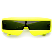 zeroUV Retro Futuristic 1980's Fashion Shield Novelty Sunglasses 8399 Sunglasses Black Yellow