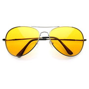 zeroUV Retro Metal Color Tinted Lens Aviator Sunglasses 8405 59mm Sunglasses White Smoke Orange