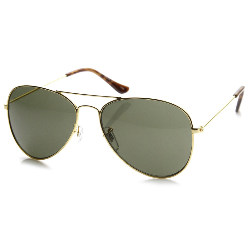 zeroUV Original Classic Metal Military Aviator Sunglasses 1041 58mm Sunglasses White Smoke Gold Green,Black Green,Silver Green,Gunmetal Green