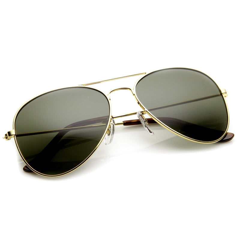 zeroUV Original Classic Metal Military Aviator Sunglasses 1041 58mm Sunglasses White Smoke Gold Green,Black Green,Silver Green,Gunmetal Green