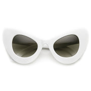 zeroUV Retro Mod Super Trendy Women's Fashion Cat Eye Sunglasses 9233 Sunglasses Lavender White