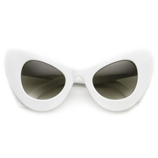 zeroUV Retro Mod Super Trendy Women's Fashion Cat Eye Sunglasses 9233 Sunglasses Lavender White