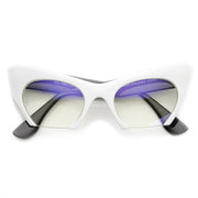zeroUV Women's Modern Cat Eye Bottom Cut Sunglasses 9232 Sunglasses White Smoke White