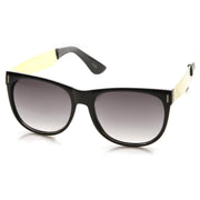 zeroUV Trendy Indie Hipster Super Retro Metal Arm Horned Rim Sunglasses 8687 Sunglasses White Smoke Black Lavender