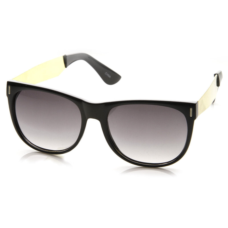 zeroUV Trendy Indie Hipster Super Retro Metal Arm Horned Rim Sunglasses 8687 Sunglasses White Smoke Black Lavender