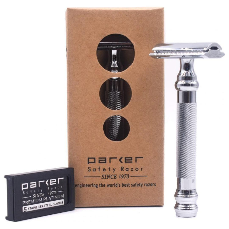 Parker Parker 98R Heavyweigh 3-Piece Double Edge Safety Razor Safety Razor Rosy Brown