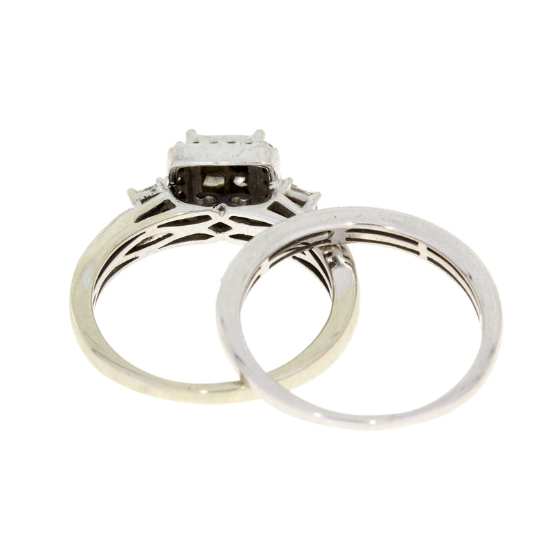 Bids.com 1.00ct Diamond Engagement Ring Set 10KT White Gold Rings White Smoke 7.50