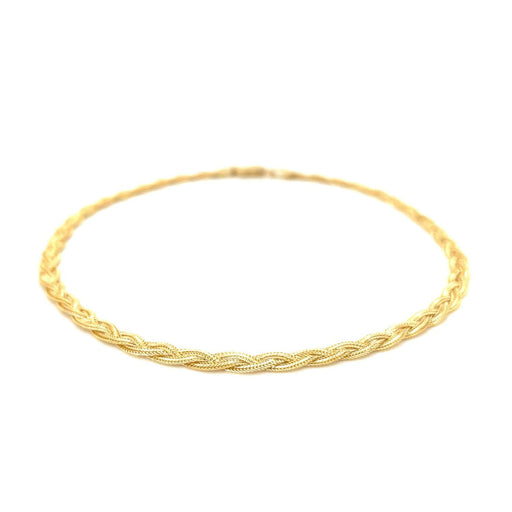 Bids.com 3.5mm 14k Yellow Gold Braided Bracelet Bracelets White Smoke 7 / Yellow Gold