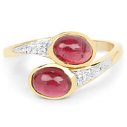 Bids.com 14K Yellow Gold Plated 2.38 Carat Glass Filled Ruby and White Topaz .925 Sterling Silver Ring Rings White Smoke size 6.00,size 7.00,size 8.00,size 9.00