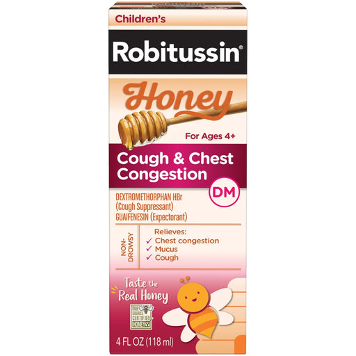 Robitussin Robitussin For Ages 4+ Children's Honey Cough & Chest Congestion 4 Fl Oz Medicine & Drugs Seashell