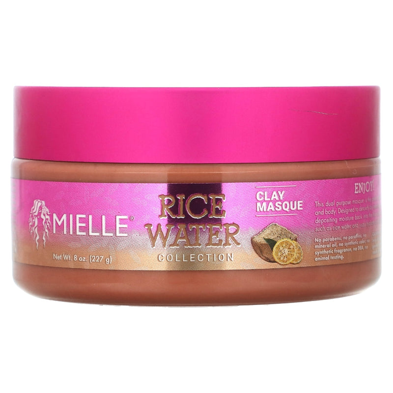 Mielle Mielle Rice Water Collection Clay Masque Water Deep Pink