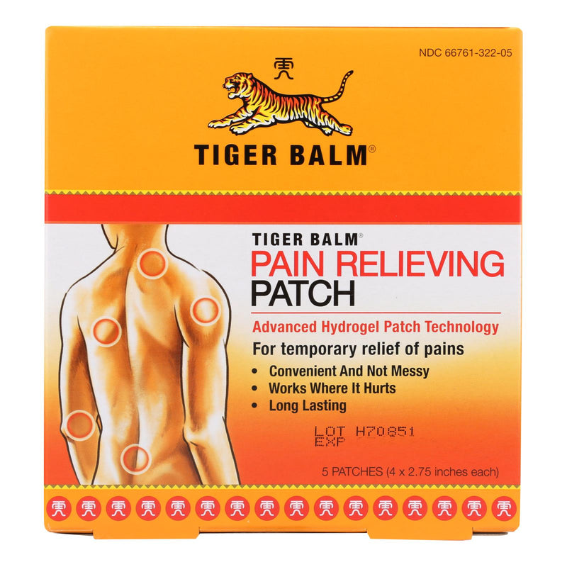 Tiger Balm Tiger Balm Pain Relieving Patch, 5 Patches Medicine & Drugs Orange