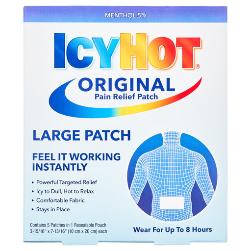 Icy Hot Icy Hot Original Large Pain Relief Patch Back 5 ct Health & Beauty Alice Blue