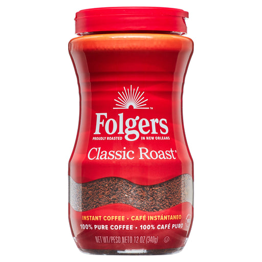 Folgers Folgers Instant Coffee Crystals, Classic Roast, 12 Ounce Coffee White Smoke