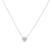 Bids.com 14K White Gold 1/4 Cttw Diamond Composite Heart Pendant Necklace - 18" Inches Necklaces White Smoke White.Gold / 18
