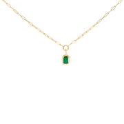Bids.com 10K Yellow Gold Emerald Cut 6x4 MM Green Emerald Solitaire Pendant Necklace - 18 inch Necklaces White Smoke Yellow.Gold / 18