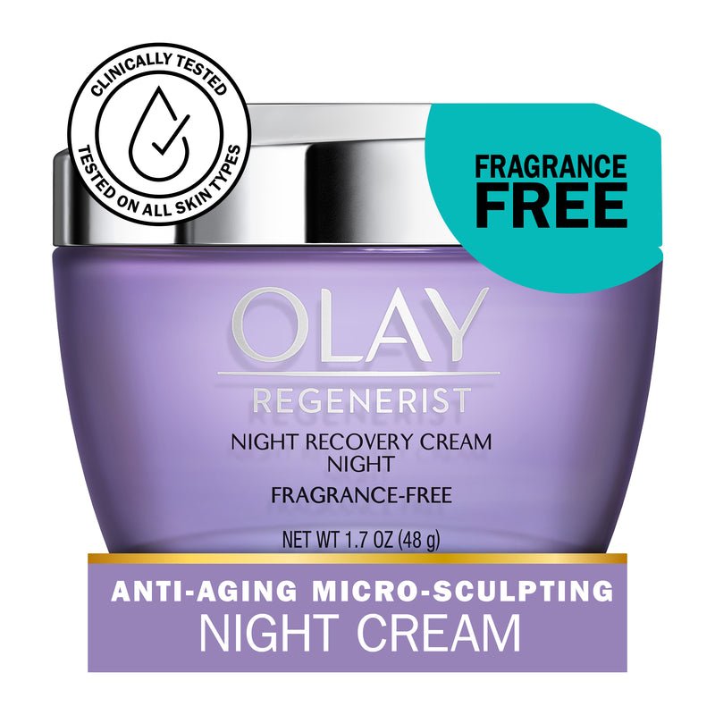 Olay Olay Regenerist Night Recovery Cream Face Moisturizer, Fragrance Free, 1.7 Oz Face Moisturizer White Smoke