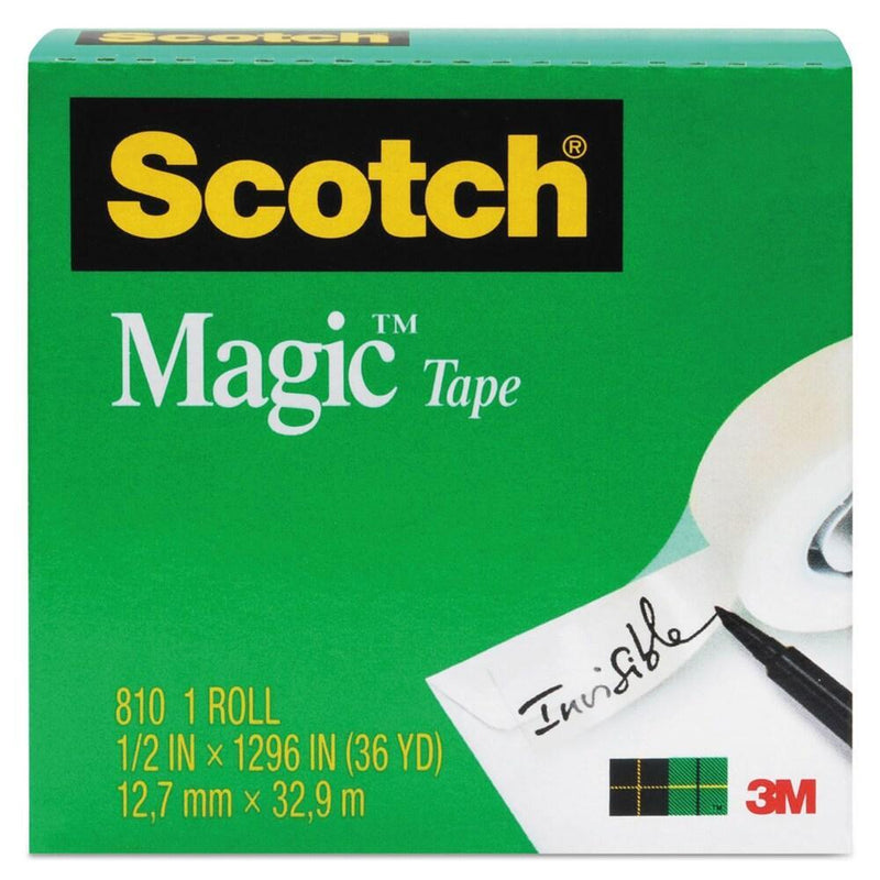 Scotch Scotch Magic Tape Refill, 3/4" X 1296", 1" Core, Clear Wig Glue & Tape Forest Green
