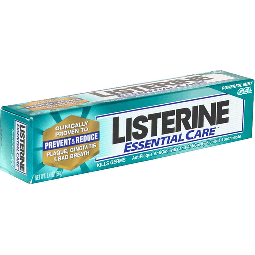 Listerine Listerine Essential Care AntiPlaque AntiGingivitis And AntiCavity Fluoride Toothpaste, Powerful Mint Gel Toothpaste White Smoke