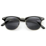 zeroUV Indie Half Frame Horned Rim Vintage Inspired Sunglasses 2934 Sunglasses White Smoke Black Silver Smoke,Tortoise Gold Smoke,Black Gold Smoke,Tortoise Gold Amber,Tortoise Gold G15,Matte Black G15,Black Gold G15,Black Gold Lavender,Black Brown