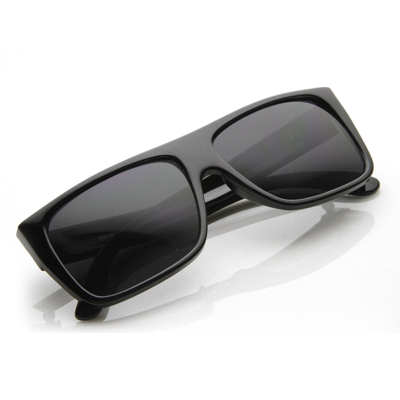 zeroUV Mens Retro Super Flat Top Aviator Square Sunglasses 8685 Sunglasses White Smoke Black,Tortoise,Tortoise Amber,Black / Smoke Polarized,Tortoise Smoke