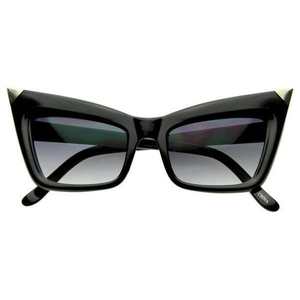 zeroUV New York Celebrity Fashion Pointed Cat Eye Sunglasses 8181 Sunglasses White Smoke Black
