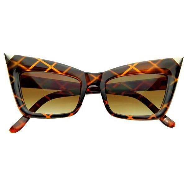 zeroUV New York Celebrity Fashion Pointed Cat Eye Sunglasses 8181 Sunglasses White Smoke Tortoise